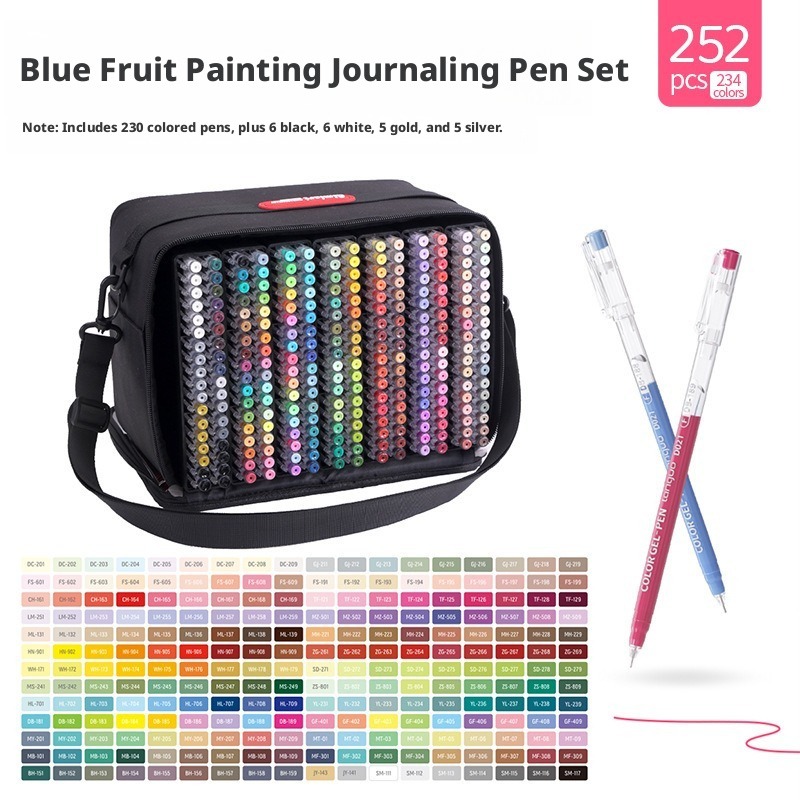Photography Fine Art - 252本入り 234色 ファインチップ ジェルペイントペンセット ゴールド シルバー