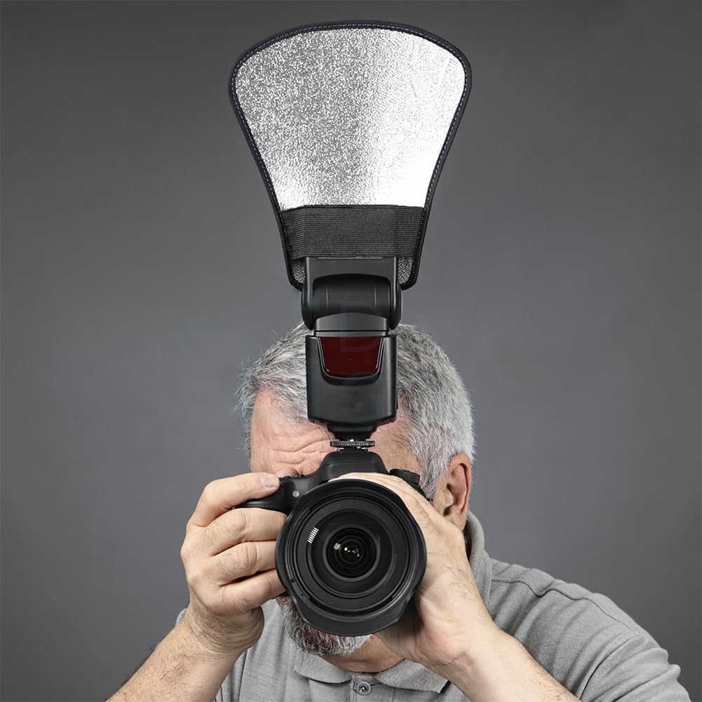 Pop Up Flash Diffuser - ユニバーサル 2-in-1 フラッシュディフューザー ソフトボックス フォトフラッシュライト シルバー/ホワイト