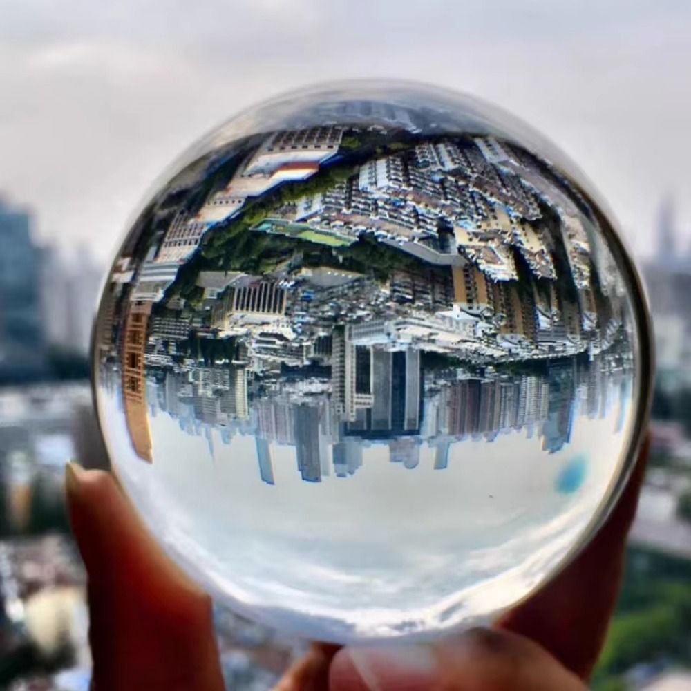 Lens Ball Crystal - 卓上装飾用丸型クリスタルガラス玉 透明で滑らかな風水球 ウルトラクリア 3/6/8/10cm レンズグローブ 写真撮影用小道具