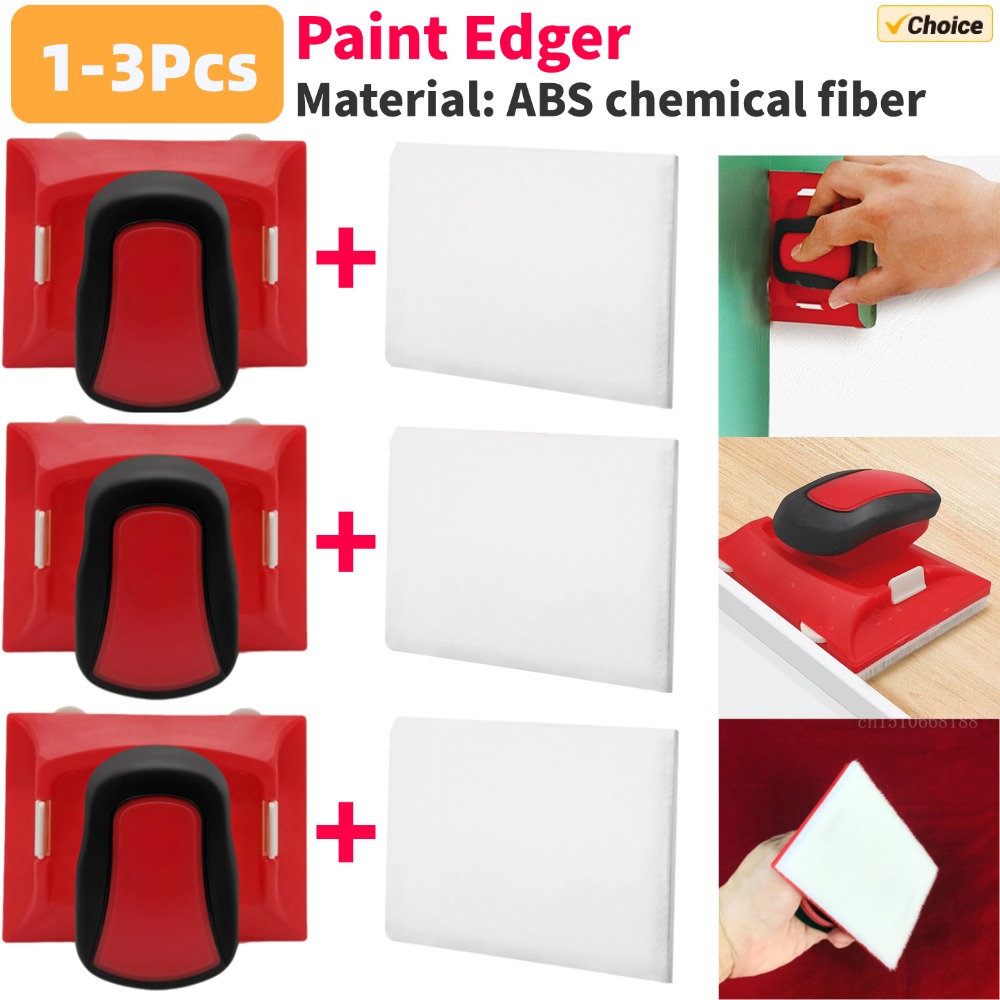 Photography Angle - 1～3個入り ペイントエッジャー 家庭用インテリアプラスチック壁用 2パッドナイロン毛付き エッジ塗装 コーナー＆エッジトリマーブラシ