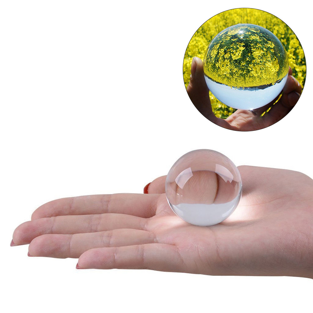 Lens Ball Crystal - 4cmクリアクリスタルボール球体、写真撮影用小道具、ユニークなレンズ歪み効果、エレガントな室内装飾、リビングルーム、寝室、オフィス用