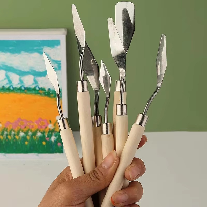 Photography Fine Art - 7 個ステンレス鋼パレットナイフガッシュパレットキット油絵用品美術ナイフ絵画ツール柔軟なナイフスパチュラ
