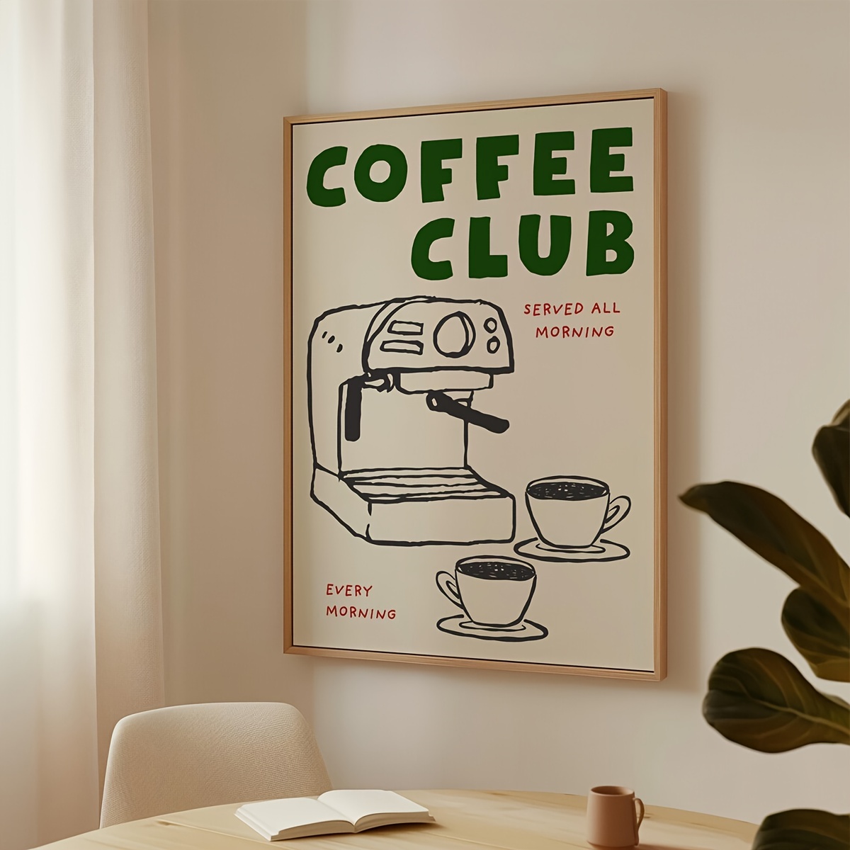 1pc フレームレス漫画動物テキストアートコーヒー印刷絵画ミ - Photography Angle のレビューと価格