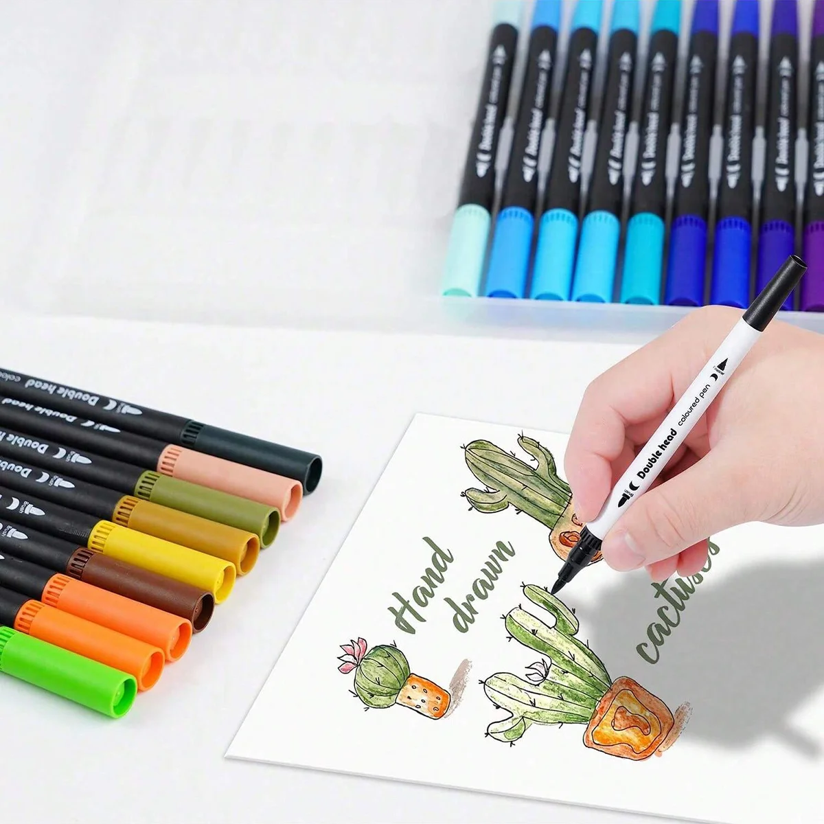 12～120色マーカーセット、デュアルチップブラシペン、細字 - Photography Fine Art のレビューと価格