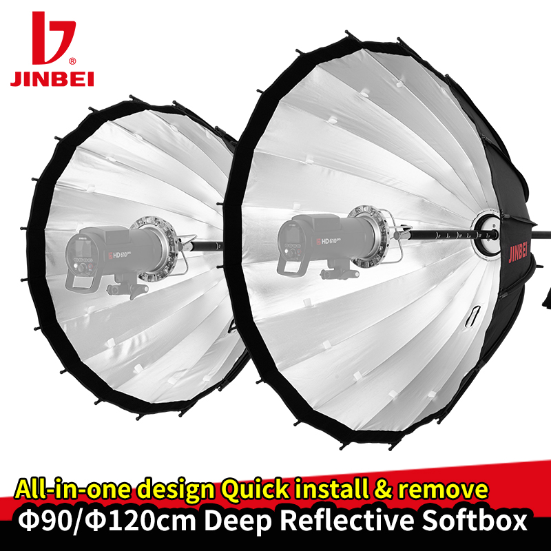 JINBEI 120cm深型反射パラボリックスピードライトソ - Photography Umbrella Diffuser のレビューと価格