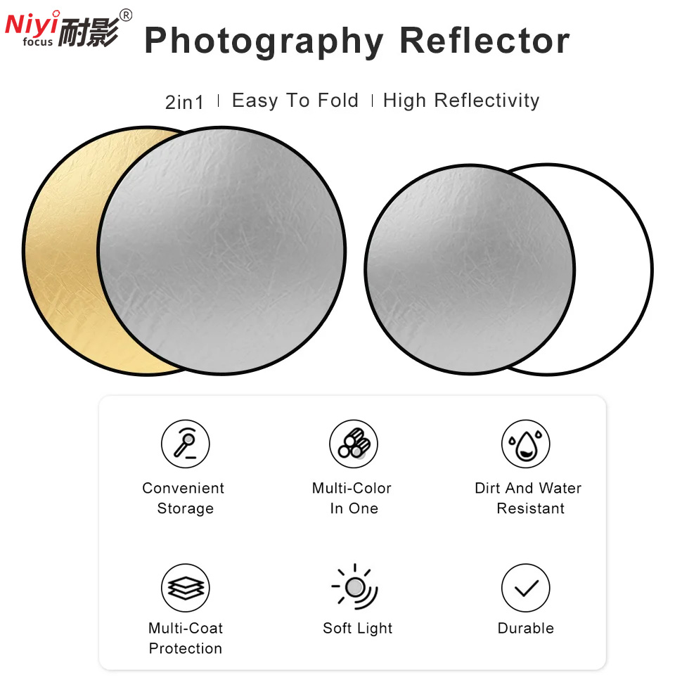 2in1 ラウンドポータブルリフレクター 30cm 60cm - Pop Up Flash Diffuser のレビューと価格