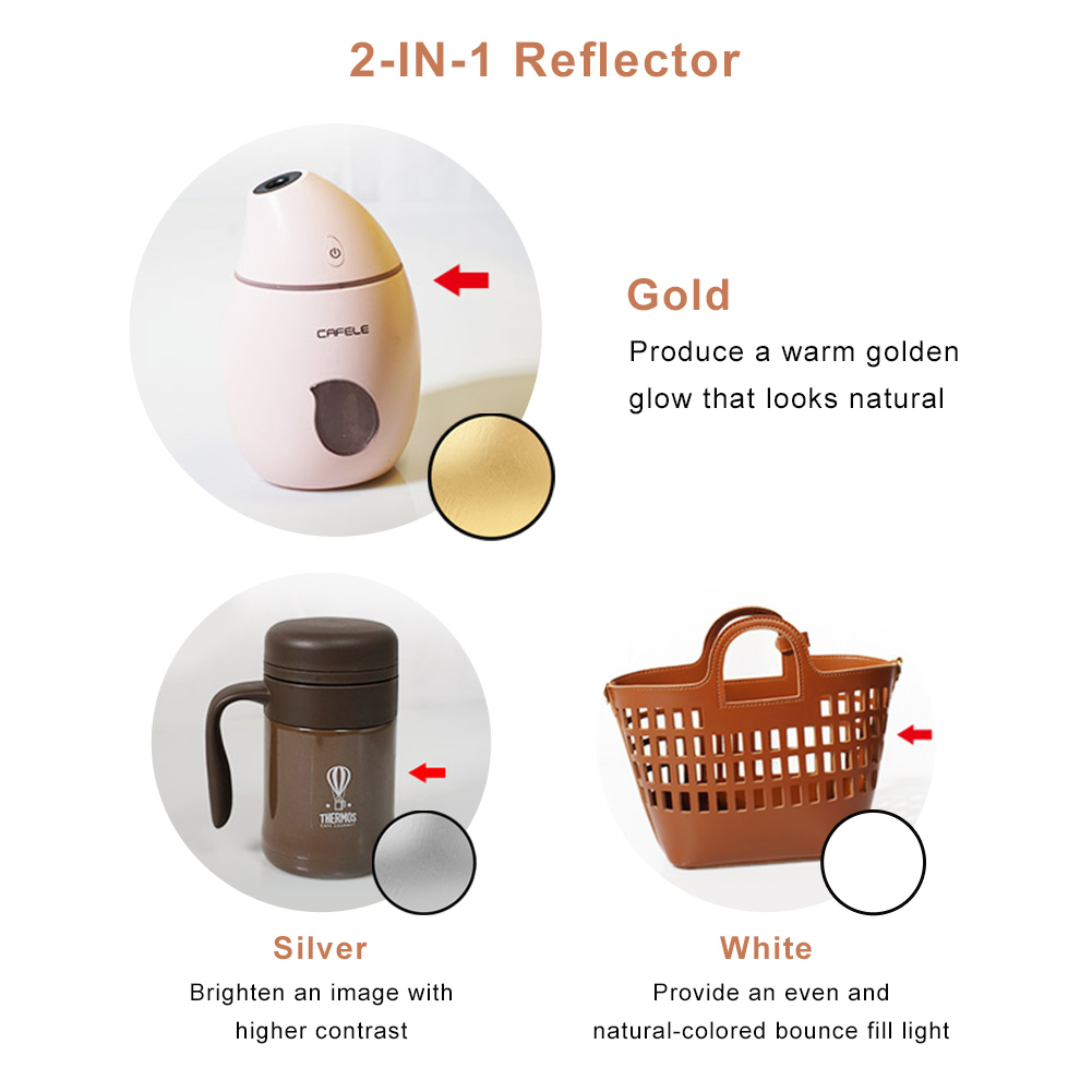 2in1 ラウンドポータブルリフレクター 30cm 60cm - Pop Up Flash Diffuser のレビューと価格