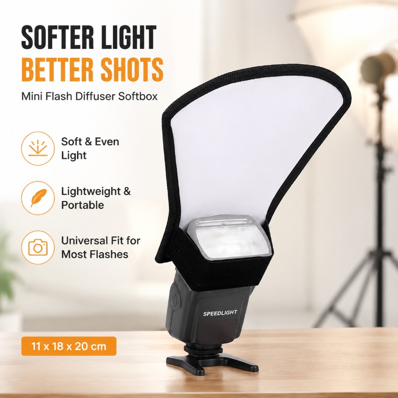 DSLRカメラ用反射フラッシュボード ポータブル光反射パネル - Pop Up Flash Diffuser のレビューと価格